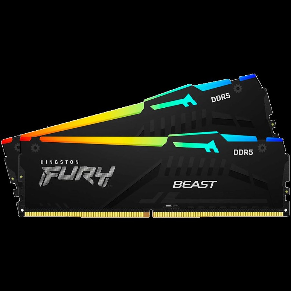 Kingston DRAM 16GB 5200MT/s DDR5 CL40 DIMM (Kit of 2) FURY Beast RGB XMP