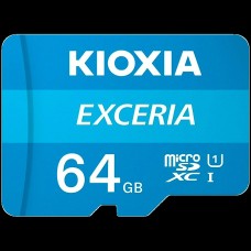 KIOXIA LMEX1L064GG2; 64GB microSD KIOXIA Exceria (M203) UHS I U1 with adapter