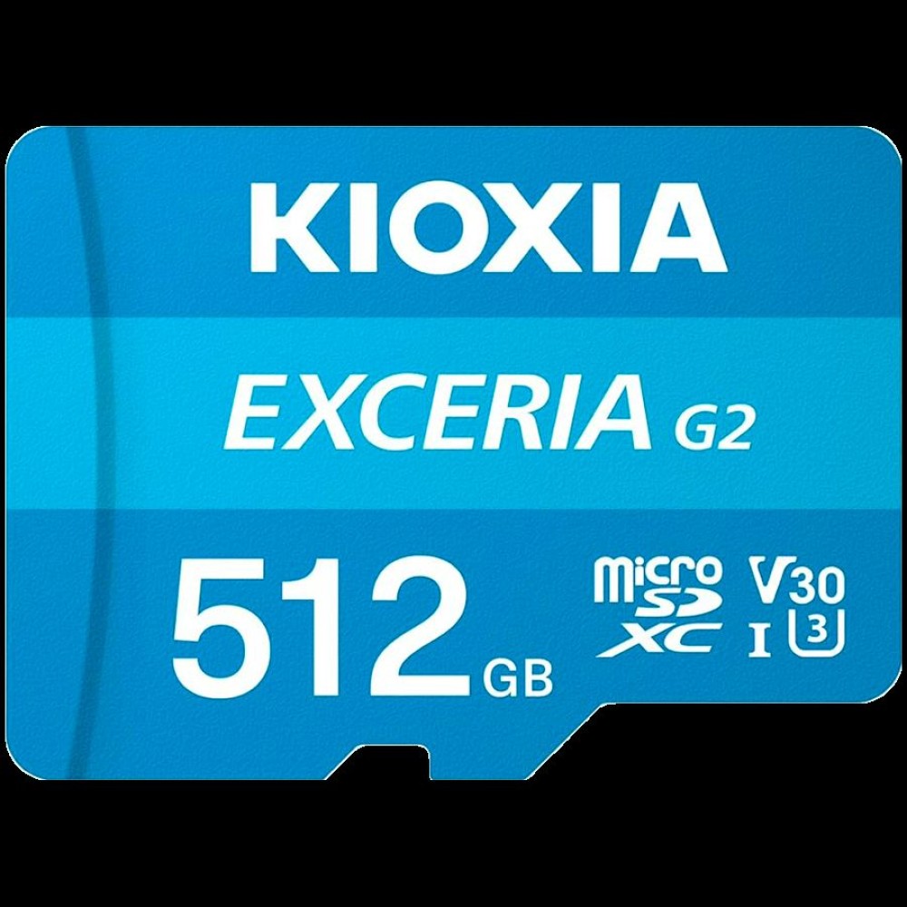 KIOXIA LMEX2L512GG2; 512GB microSD KIOXIA Exceria (gen 2) UHS I U3 V30 with adapter KIOXIA LMEX2L512GG2; 512GB microSD KIOXIA Exceria (gen 2) UHS I U3 V30 with adapter