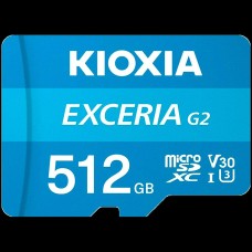 KIOXIA LMEX2L512GG2; 512GB microSD KIOXIA Exceria (gen 2) UHS I U3 V30 with adapter