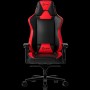 LORGAR Base 311, Gaming chair, PU eco-leather, 1.8 mm metal frame, multiblock mechanism, 4D armrests, 5 Star aluminium base, Class-4 gas lift, 75mm PU casters, Black + red