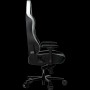 LORGAR Base 311, Gaming chair, PU eco-leather, 1.8 mm metal frame, multiblock mechanism, 4D armrests, 5 Star aluminium base, Class-4 gas lift, 75mm PU casters, Black + white