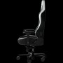 LORGAR Base 311, Gaming chair, PU eco-leather, 1.8 mm metal frame, multiblock mechanism, 4D armrests, 5 Star aluminium base, Class-4 gas lift, 75mm PU casters, Black + white