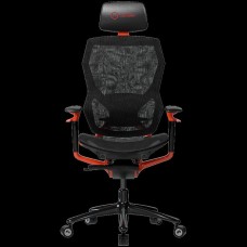 LORGAR Grace 855, Gaming chair, Mesh material, aluminium frame, multiblock mechanism, 3D armrests, 5 Star aluminium base, Class-4 gas lift, 60mm PU casters, Red + black