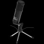 LORGAR Soner 313, Gaming Microphone, USB condenser microphone with Volume Knob & Echo Knob, Frequency Response: 80 Hz—17 kHz, including 1x Microphone, 1 x 2.5M USB Cable, 1 x Tripod Stand, dimensions: Ø47.4*158.2*48.1mm, weight: 243.0g, Black