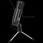 LORGAR Soner 313, Gaming Microphone, USB condenser microphone with Volume Knob & Echo Knob, Frequency Response: 80 Hz—17 kHz, including 1x Microphone, 1 x 2.5M USB Cable, 1 x Tripod Stand, dimensions: Ø47.4*158.2*48.1mm, weight: 243.0g, Black