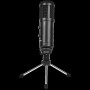 LORGAR Soner 313, Gaming Microphone, USB condenser microphone with Volume Knob & Echo Knob, Frequency Response: 80 Hz—17 kHz, including 1x Microphone, 1 x 2.5M USB Cable, 1 x Tripod Stand, dimensions: Ø47.4*158.2*48.1mm, weight: 243.0g, Black