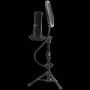 LORGAR Voicer 721, Gaming Microphone, Black, USB condenser microphone with tripod stand and pop filter, including 1 microphone, 1 metal tripod, 1 plastic shock mount, 1 windscreen cap, 2m USB Type C cable, 1 pop filter, 1 tripod mount ring, 154.6x56.1mm