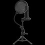 LORGAR Voicer 721, Gaming Microphone, Black, USB condenser microphone with tripod stand and pop filter, including 1 microphone, 1 metal tripod, 1 plastic shock mount, 1 windscreen cap, 2m USB Type C cable, 1 pop filter, 1 tripod mount ring, 154.6x56.1mm