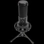 LORGAR Voicer 721, Gaming Microphone, Black, USB condenser microphone with tripod stand and pop filter, including 1 microphone, 1 metal tripod, 1 plastic shock mount, 1 windscreen cap, 2m USB Type C cable, 1 pop filter, 1 tripod mount ring, 154.6x56.1mm