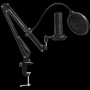 LORGAR Voicer 931, Gaming Microphone, Black, USB condenser microphone with desktop boom arm, pop filter, tripod stand, including 1* microphone, 1*desktop boom arm with C-clamp, 1*shock mount, 1*shock mount ring, 1*pivot mount,1*pop filter, 1*windscreen ca