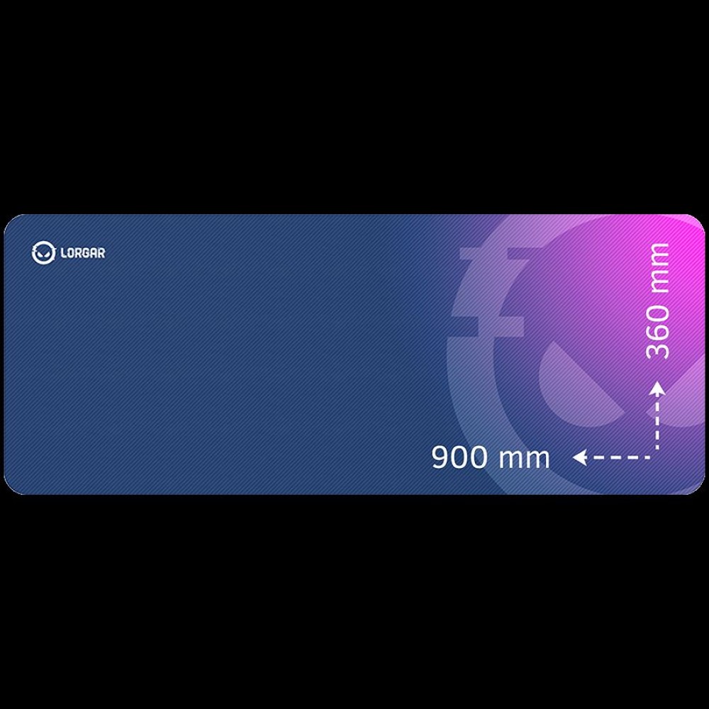 Lorgar Main 139, Gaming mouse pad, High-speed surface, Purple anti-slip rubber base, size: 900mm x 360mm x 3mm, weight 0.6kg