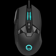 LORGAR Stricter 579, gaming mouse, 9 programmable buttons, Pixart PMW3336 sensor, DPI up to 12 000, 50 million clicks buttons lifespan, 2 switches, built-in display, 1.8m USB soft silicone cable, Matt UV coating with glossy parts and RGB lights with 4 LED