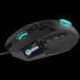 LORGAR Stricter 579, gaming mouse, 9 programmable buttons, Pixart PMW3336 sensor, DPI up to 12 000, 50 million clicks buttons lifespan, 2 switches, built-in display, 1.8m USB soft silicone cable, Matt UV coating with glossy parts and RGB lights with 4 LED