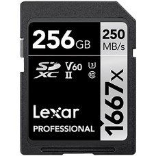 LEXAR 256GB Lexar Professional 1066x SDXC UHS-II cards, up to 160MB/s read 120MB/s write C10 V30 U3