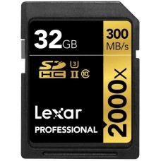 LEXAR 32GB Lexar Professional 2000x SDHC UHS-II cards, up to 300MB/s read 260MB/s write C10 V90 U3 EAN: 843367120840