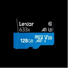 Lexar® 128GB High-Performance 633x microSDXC™ UHS-I with SD adapter, up to 100MB/s read 45MB/s write C10 A1 V30 U3, EAN: 843367119707