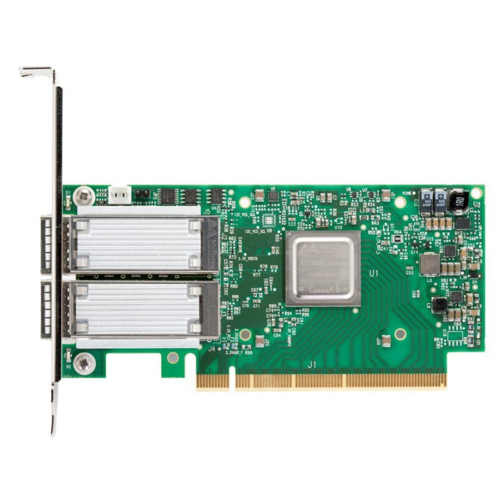 Адаптер MCX556A-ECAT ConnectX-5 VPI adapter card, EDR IB (100Gb/s) and 100GbE, dual-port QSFP28, PCIe3.0 x16, tall bracket, ROHS R6