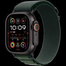 Apple Watch Ultra 2 GPS + Cellular 49mm Black Titanium Case with Dark Green Alpine Loop - Small,Model A2986
