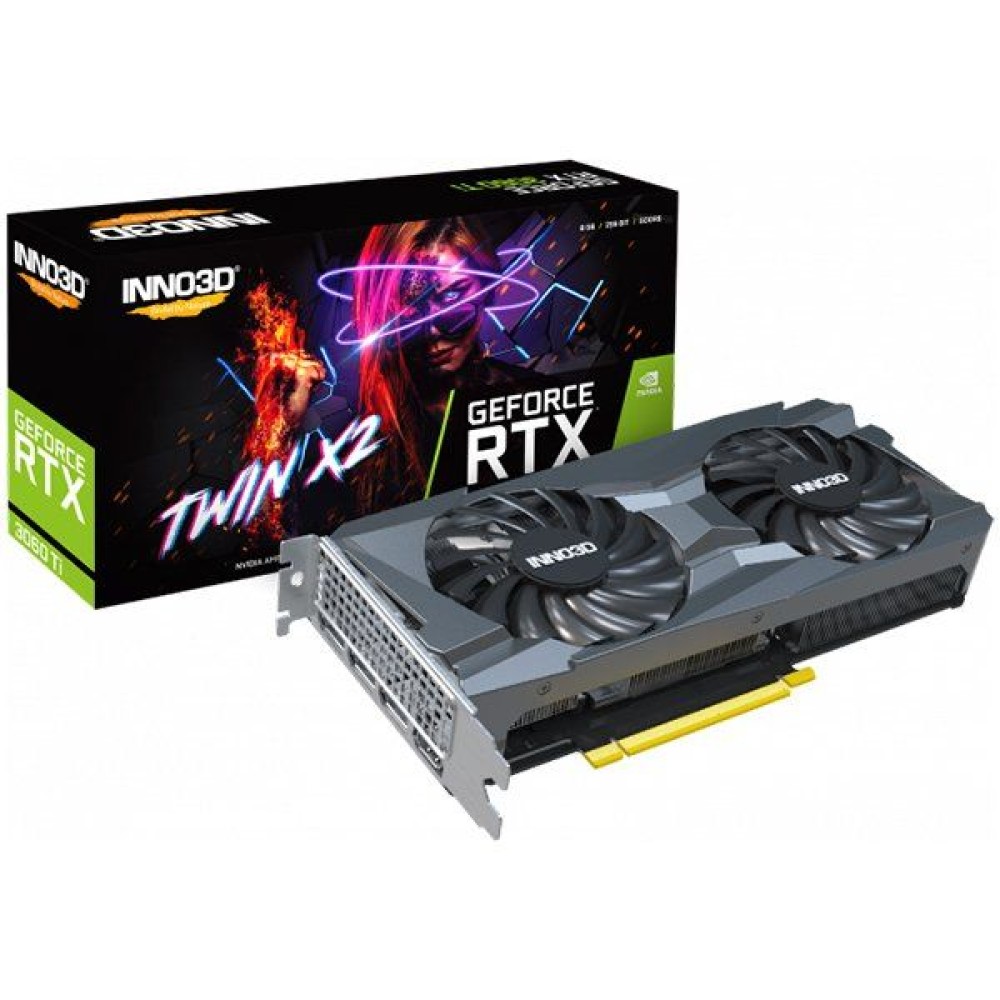 INNO3D Video Card NVIDIA GeForce RTX 3060 TI TWIN X2 LHR (1665MHz/14Gbps) / 8GB GDDR6 / 256-bit   / DP+DP+DP+HDMI / VA32D / PG190 / GA104-202