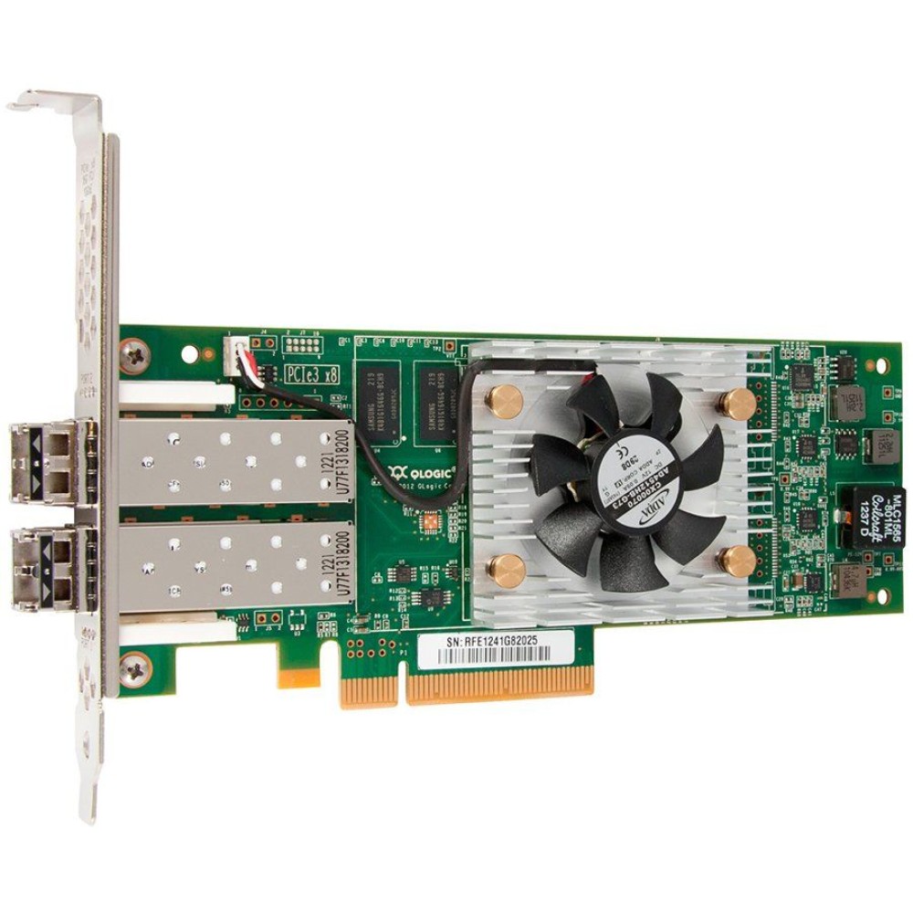 Qlogic 16Gb Dual Port FC HBA, PCIe Gen3 x4, LC multi-mode optic