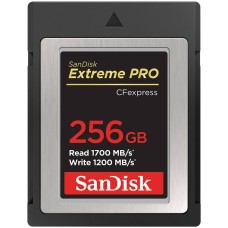 SanDisk Extreme PRO CFexpress Card Type B, 256GB, 1700MB/s Read, 1200MB/s Write, EAN: 619659180843