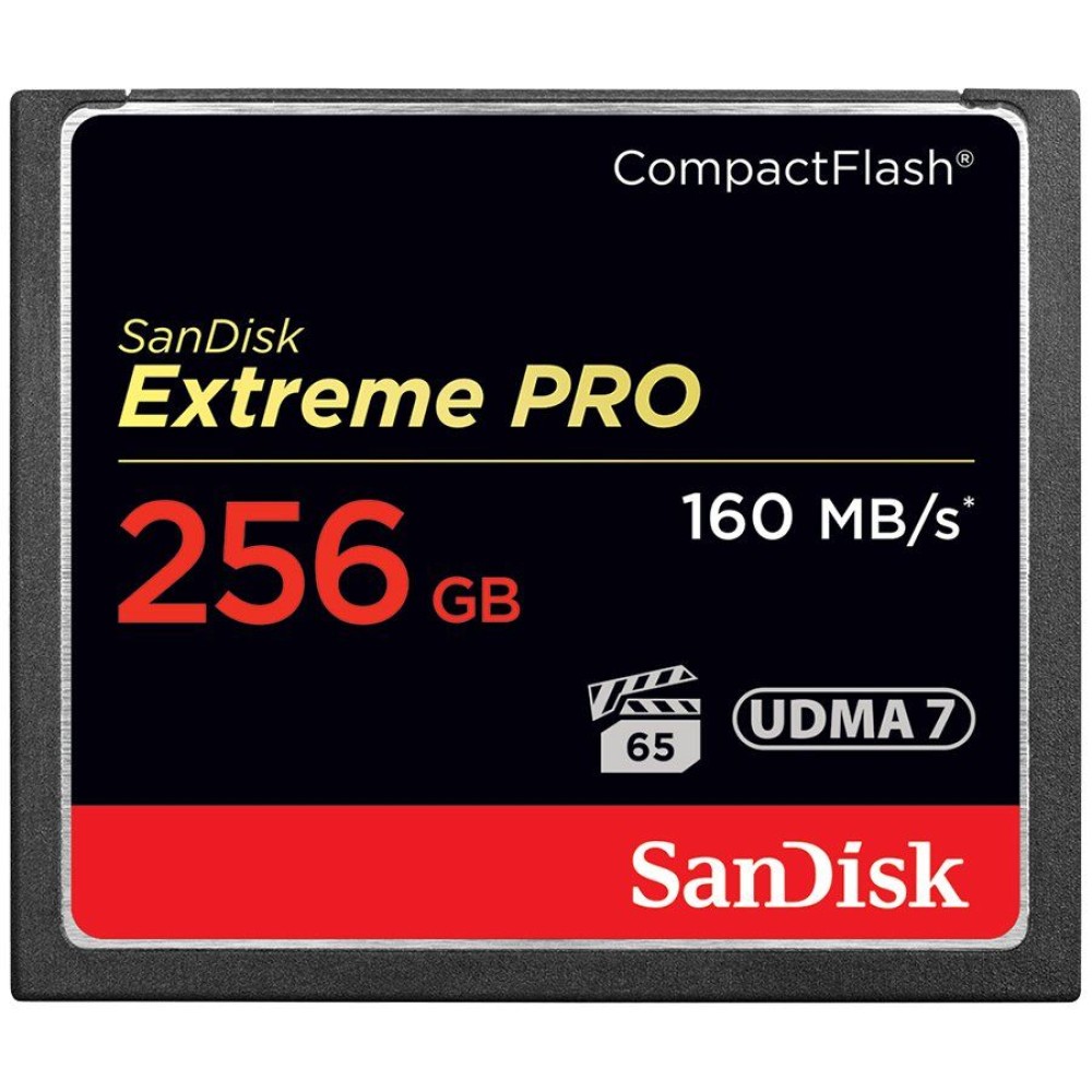 SanDisk Extreme PRO CF 160MB/s 256 GB VPG 65, UDMA 7, EAN: 619659102548