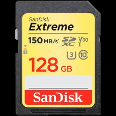 SanDisk Extreme 128GB SDXC Memory Card + 1 year RescuePRO Deluxe up to 180MB/s & 90MB/s Read/Write speeds, UHS-I, Class 10, U3, V30, EAN: 619659188863