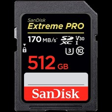 SanDisk Extreme 512GB SDXC Memory Card + 1 year RescuePRO Deluxe up to 180MB/s & 130MB/s Read/Write speeds, UHS-I, Class 10, U3, V30, EAN: 619659199265