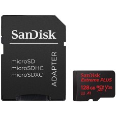 SANDISK Memory Flash cards 128ГБ Extreme Plus Micro SDXC Class 10/UHS-I U3/Video Speed Class V30/Application Performance Class A2, Rescue Pro Deluxe