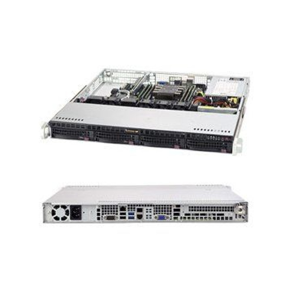 Supermicro SuperServer SYS-5019P-M 1U, 4x 3,5'' Hot-swap drive bays w/ 1x Scalable Processors support, C622, 350W PS, 2x 1GbE