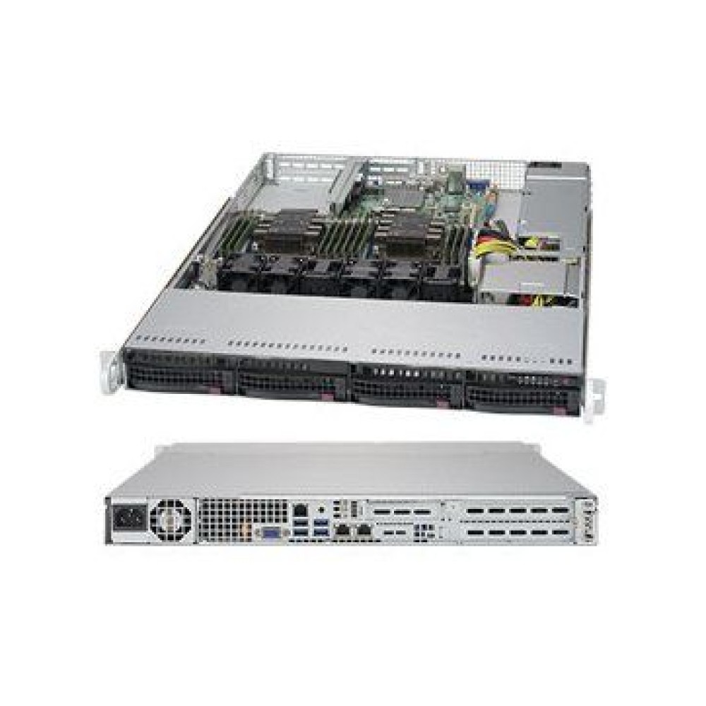 Supermicro SuperServer  SYS-6019P-WT 1U, 2xLGA 3647, TDP 165W, Intel C621, 12xDDR4, 4x3.5'' Hot-swap, SATA3 (6Gbps); RAID 0, 1, 5, 10, up to 5 PCI-E slots, 2x1GbE LAN, 1xRJ45 IPMI, 4xUSB 3.0, 1xVGA, 1x600W