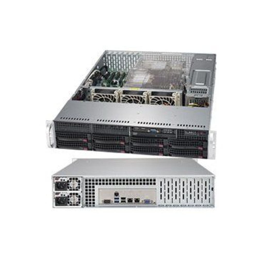 Supermicro SuperServer SYS-6029P-TR 2U, 2xLGA 3647, TDP 70-205W, Intel C621, 16xDDR4, 8x3.5'' Hot-swap, SATA3 (6Gbps); RAID 0, 1, 5, 10, 4xPCI-E 3.0 x16, 2xPCI-E 3.0 x8, 2x1GbE LAN,  1xRJ45 IPMI, 4xUSB 3.0, 2xUSB 2.0, 1xVGA, 2 COM, 2x1000W