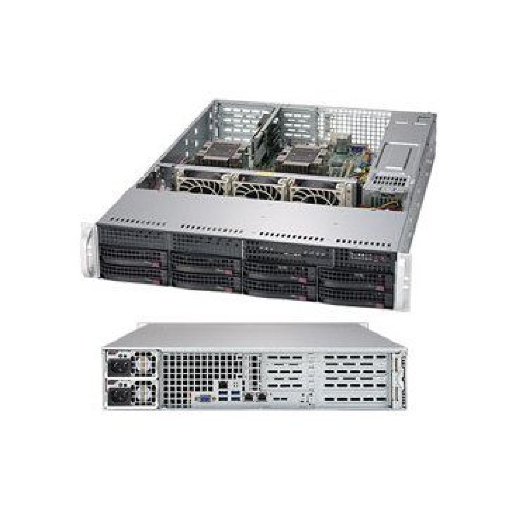 Supermicro SuperServer SYS-6029P-WTR 2U, 2xLGA 3647, TDP 70-205W, Intel C621, 12xDDR4, 8x3.5'' Hot-swap, SATA3 (6Gbps); RAID 0, 1, 5, 10, 8xPCI-E 3.0, 2x1GbE LAN,  1xRJ45 IPMI, 4xUSB 3.0, 1xVGA,  2x1000W