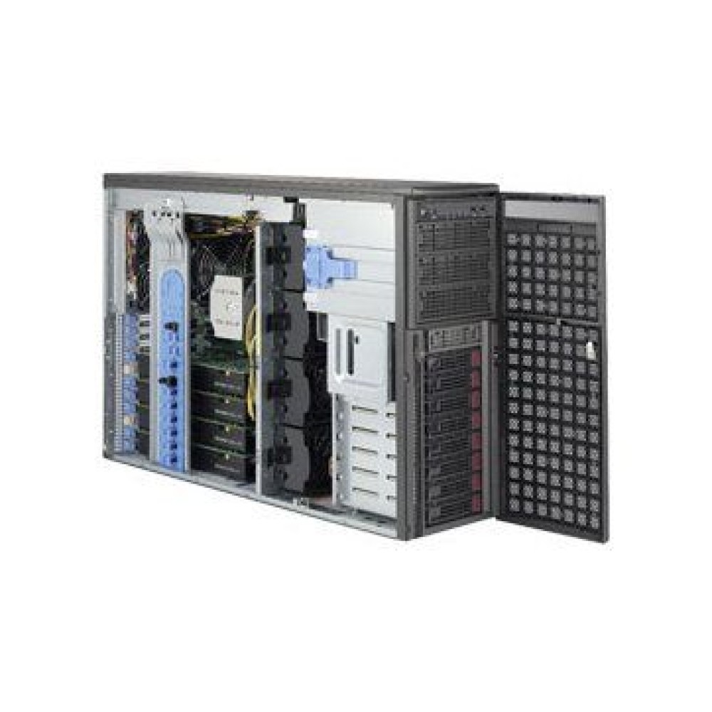 Supermicro SuperServer SYS-7049GP-TRT 4U/Tower 2xLGA 3647, TDP 70-205W, Intel C621, 16xDDR4, 8x3.5'' Hot-swap, SATA3 (6Gbps); RAID 0, 1, 5, 10, 7xPCI-E 3.0, 2xRJ45 10GBase-T, 1xRJ45 IPMI, 5xUSB 3.0, 4xUSB 2.0, 1xVGA, 7.1 Jacks, 1 COM, 2x2200W