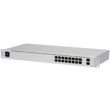 Ubiquiti USW-16-PoE 16-port Layer 2 PoE switch, 8 x GbE PoE+, 8 x GbE ports, 2 x 1G SFP ports, 42W total PoE Power, fanless, silent cooling, ESD/EMP protection, 1.3