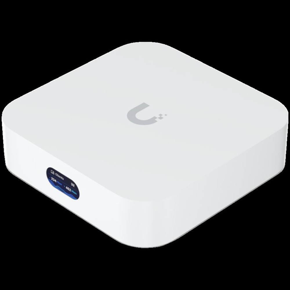 Ubiquiti UX-EU UniFi Cloud Gateway and WiFi 6 access point that runs UniFi Network. Powers an entire network or simply meshes as an access point Built-in WiFi6 (2x2 MIMO), 140 m² (1,500 ft²) single-unit coverage, 60+ connected WiFi devices, GbE RJ4