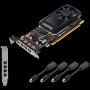 PNY NVIDIA Quadro P1000 GDDR5 4GB/128bit, 640 CUDA Cores, PCI-E 3.0 x16, 4xminiDP, Cooler, Single Slot, Low Profile (4xmDP-DVI Cables, Full Size and Low Profile Bracket included)