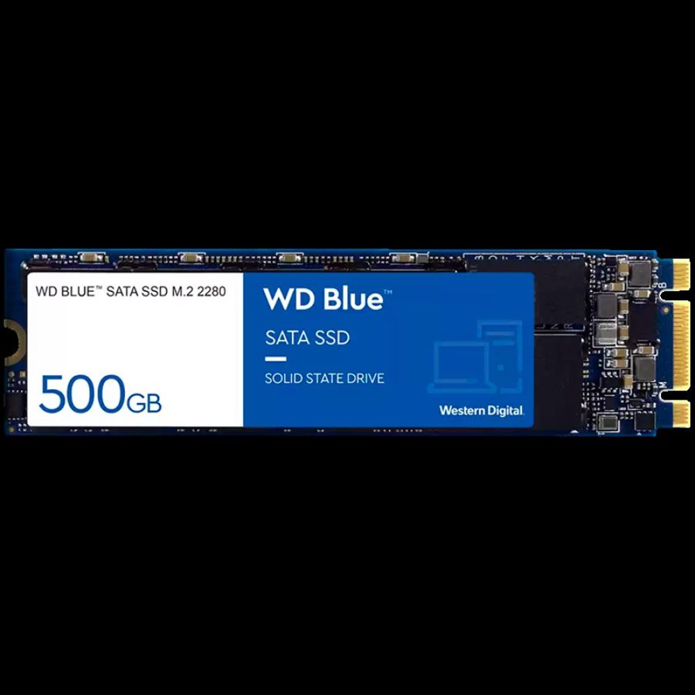 SSD WD Blue (M.2, 500GB, SATA III 6 Gb/s, 3D NAND Read/Write: 560 / 530 MB/sec, Random Read/Write IOPS 95K/84K)