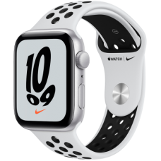 Apple Watch Nike SE GPS, 44mm Silver Aluminium Case with Pure Platinum/Black Nike Sport Band
